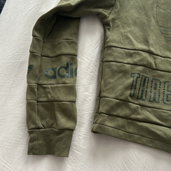 Adidas Three Stripe Cropped Sweatshirt - Picture 7 of 7